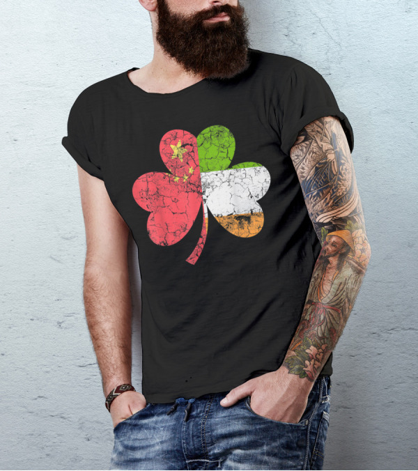 Irish Chinese Flag Shamrock Ireland Fusion T-Shirt