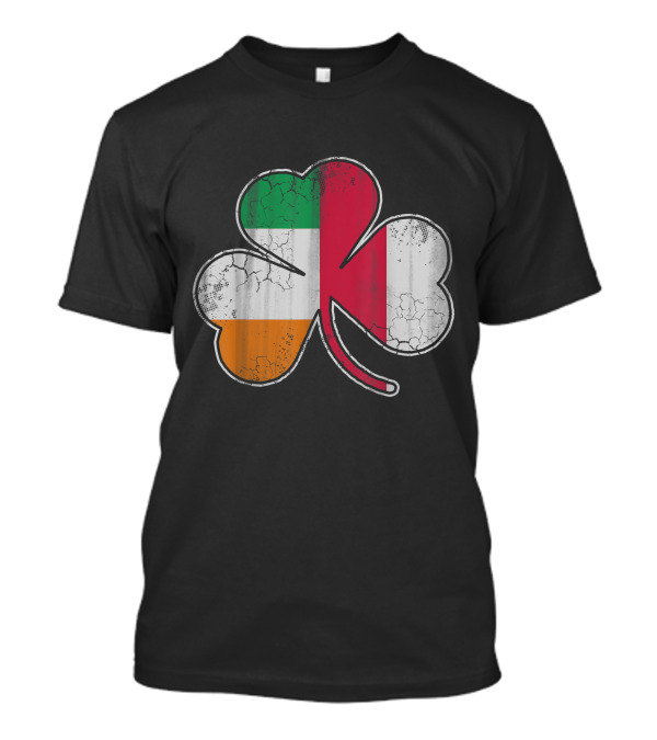 Irish Polish Shamrock Flag Combination T-Shirt