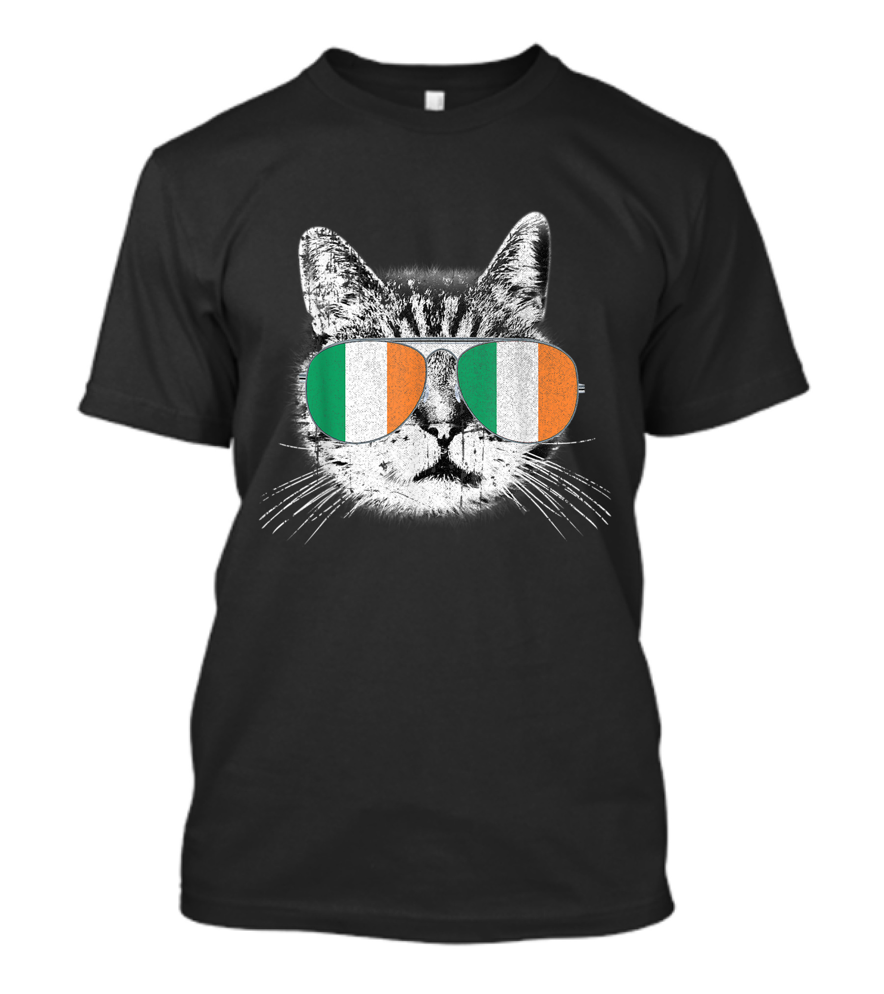 Irish Flag Cat St. Patrick's Day Catrick's Cattys Sunglasses T-Shirt