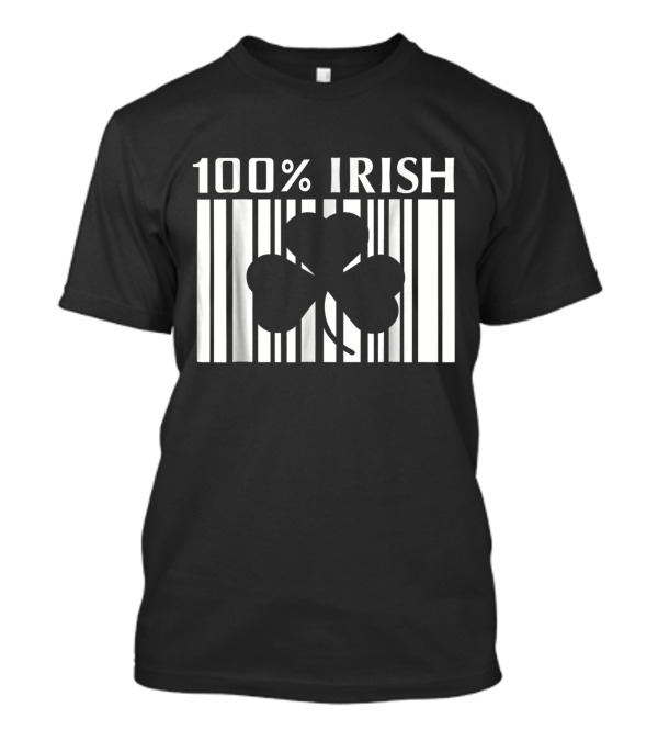 100% Irish Shamrock Barcode T-Shirt