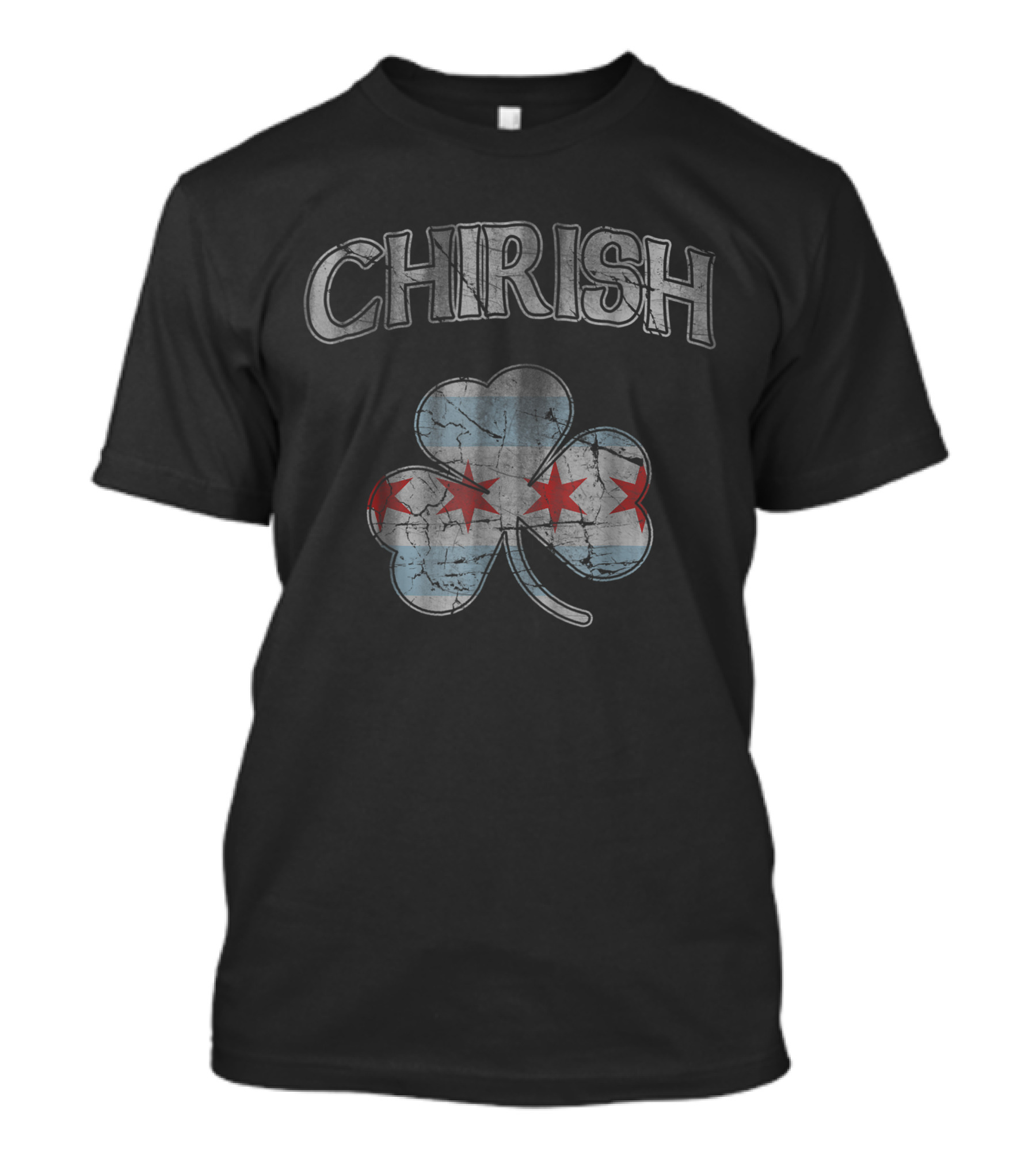 CHIRISH Shamrock Chicago Irish Flag Stars T-Shirt
