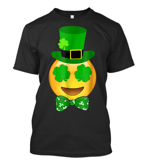 Shamrock Leprechaun Emoji St. Patrick's Day Face T-Shirt