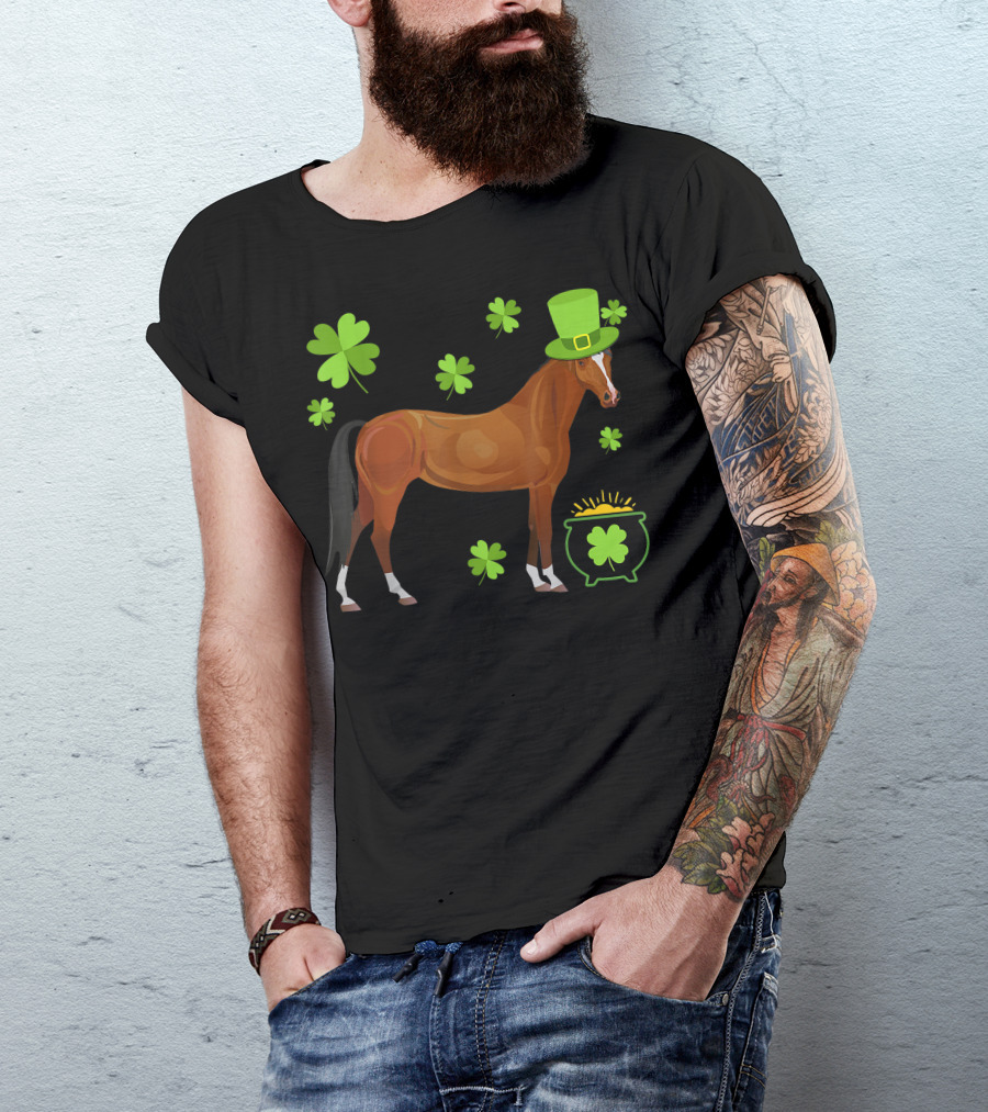 Horse Lovers Shamrock St. Patrick's Day T-Shirt