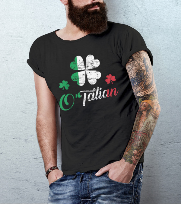 O Talian Shamrock St. Patrick's Day Italian Flag Colors T-Shirt