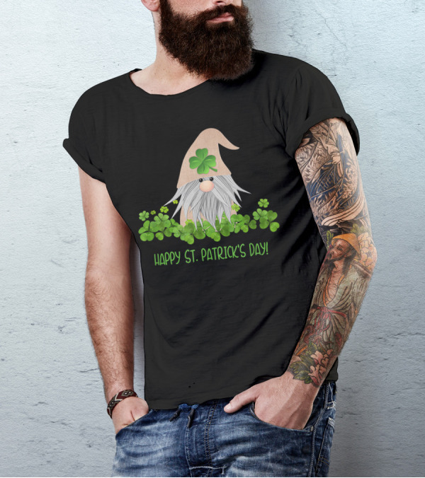 Happy St. Patrick's Day Gnome With Shamrocks T-Shirt