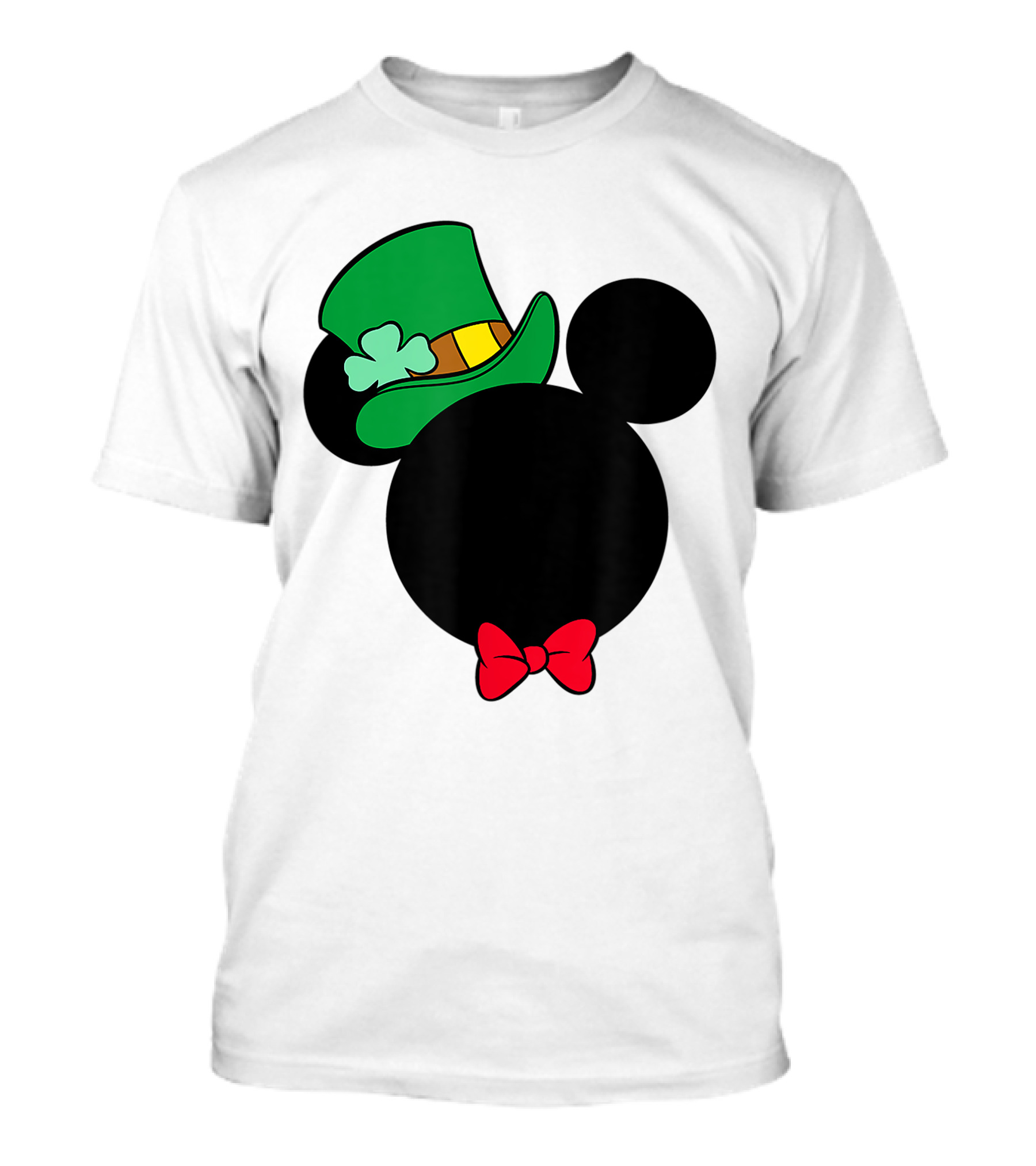 Disney Mickey Mouse St. Patrick's Day Irish Icon With Green Hat And Bow Tie T-Shirt