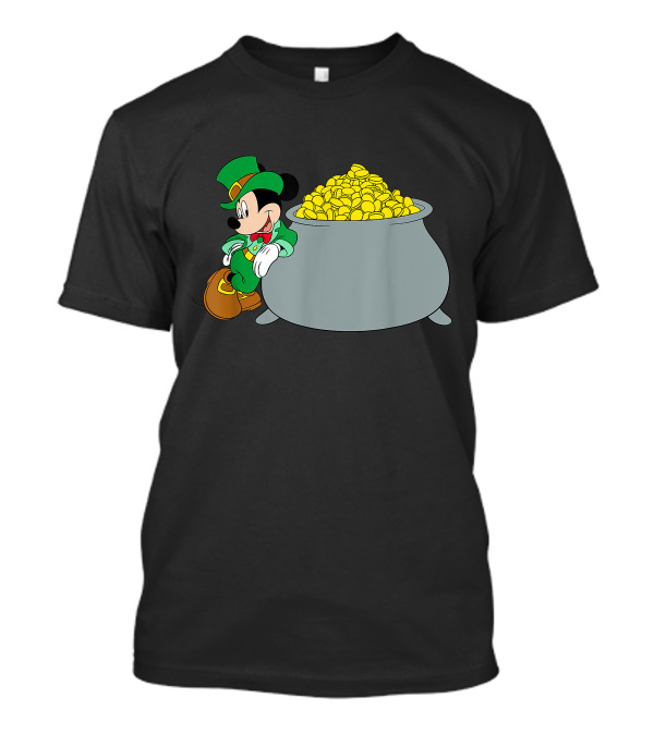 Disney Mickey Mouse St. Patrick's Day Leprechaun With Pot Of Gold T-Shirt