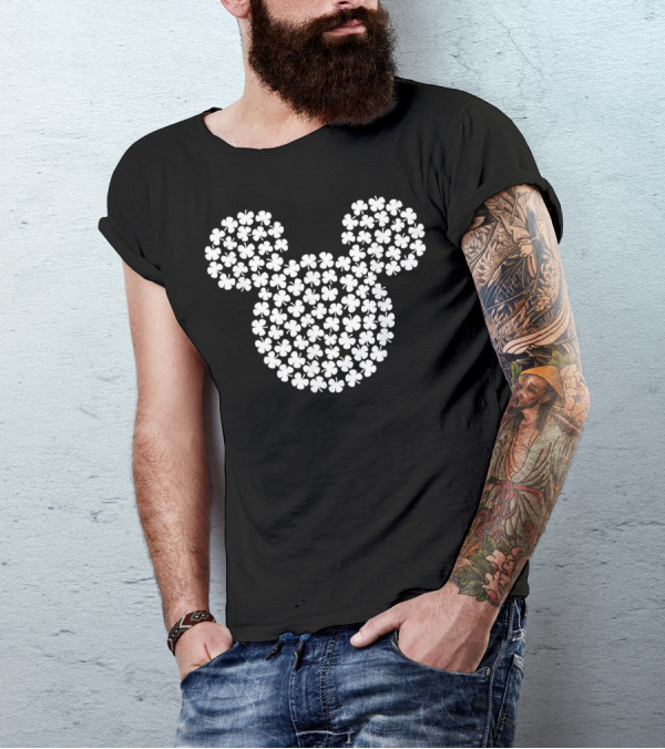 Disney Mickey Mouse Shamrock Clover T-Shirt