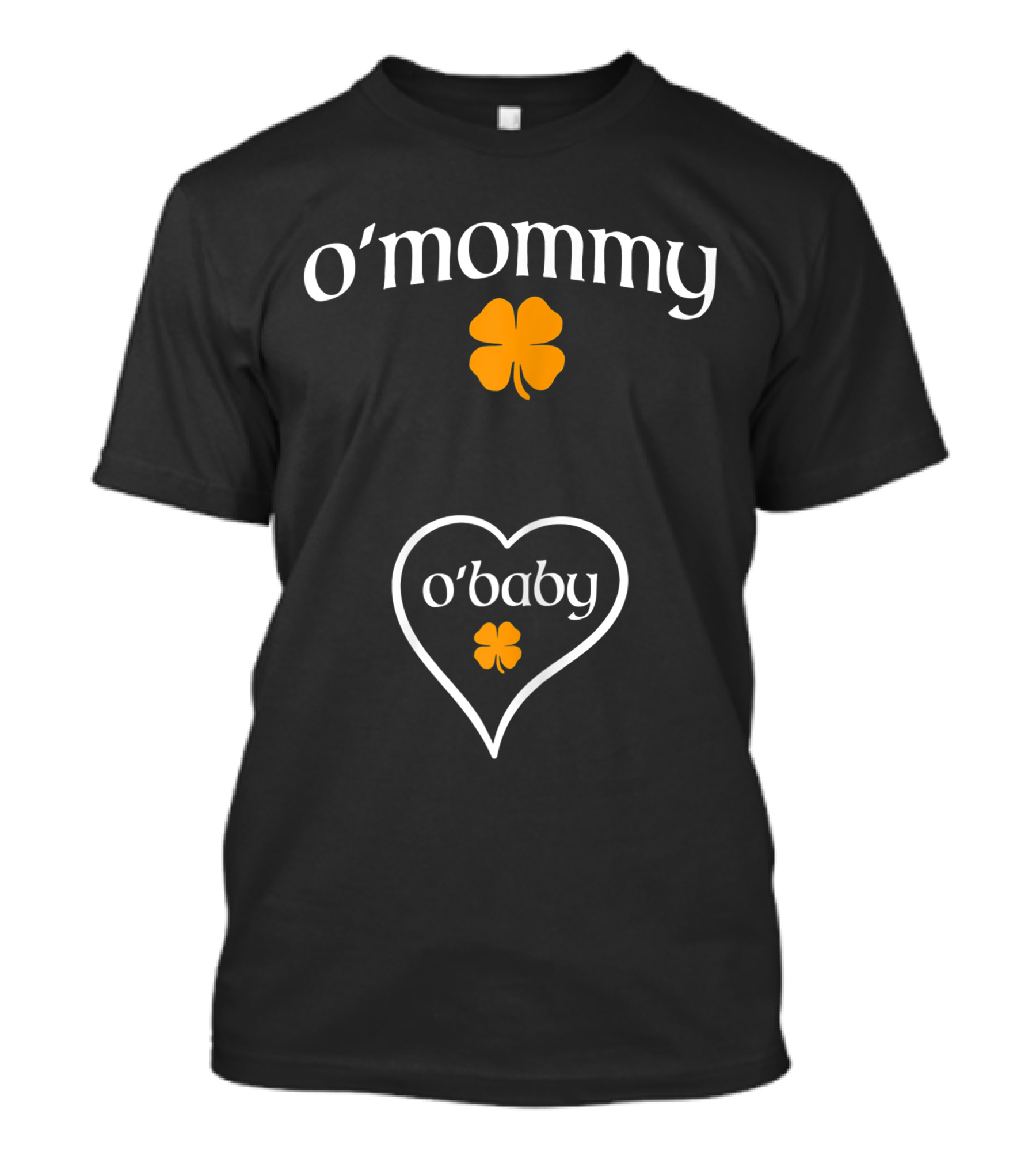 O Mommy O Baby St. Patrick's Day Pregnant Shamrock Heart T-Shirt