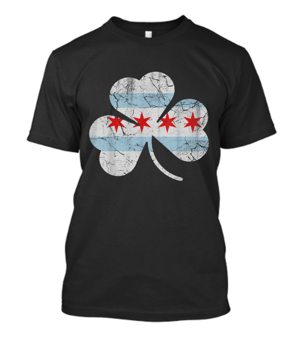 Chicago Flag Shamrock Irish Icon Heritage T-Shirt