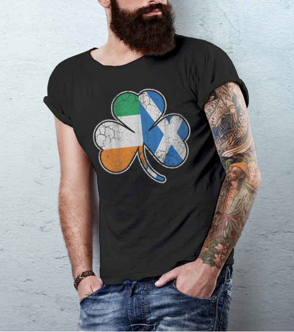 Scotch Irish Shamrock Scottish Flag Combo T-Shirt