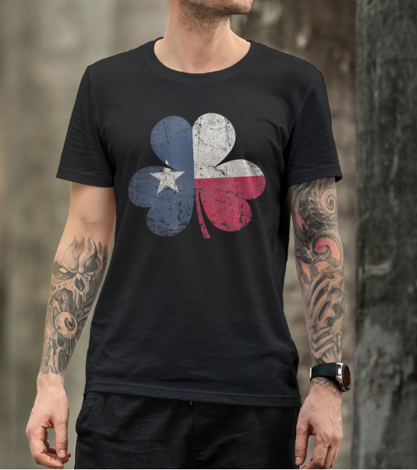 St Patricks Day Irish Texas Clover Texan Flag T-Shirt