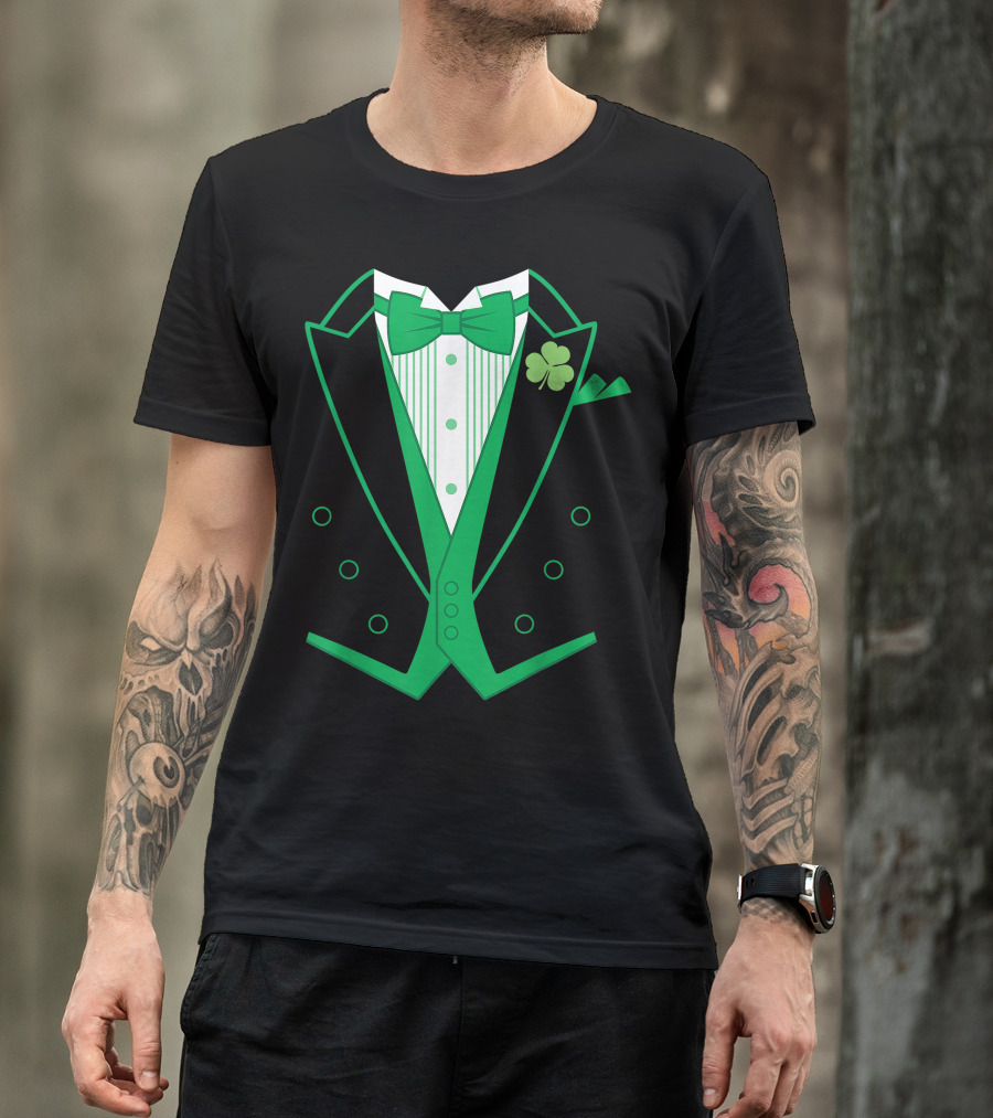Irish Green Clover Tuxedo St. Patrick's Day T-Shirt