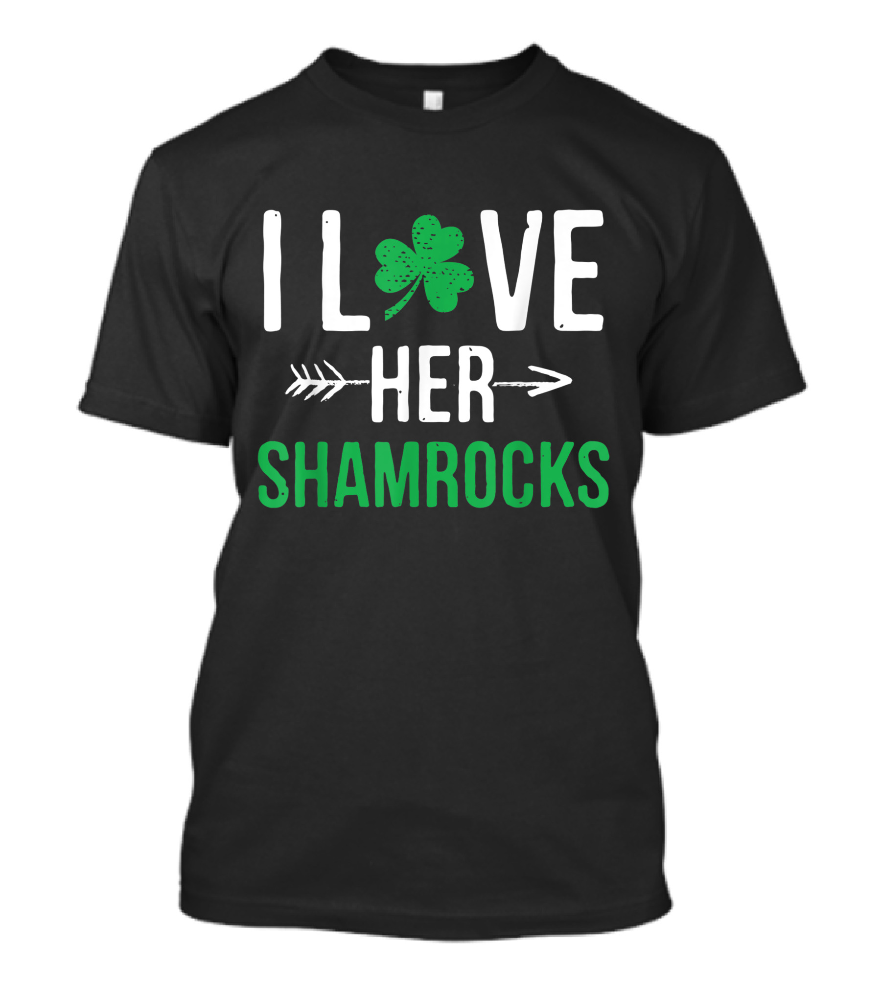 I Love Her Shamrocks Arrow Clover T-Shirt