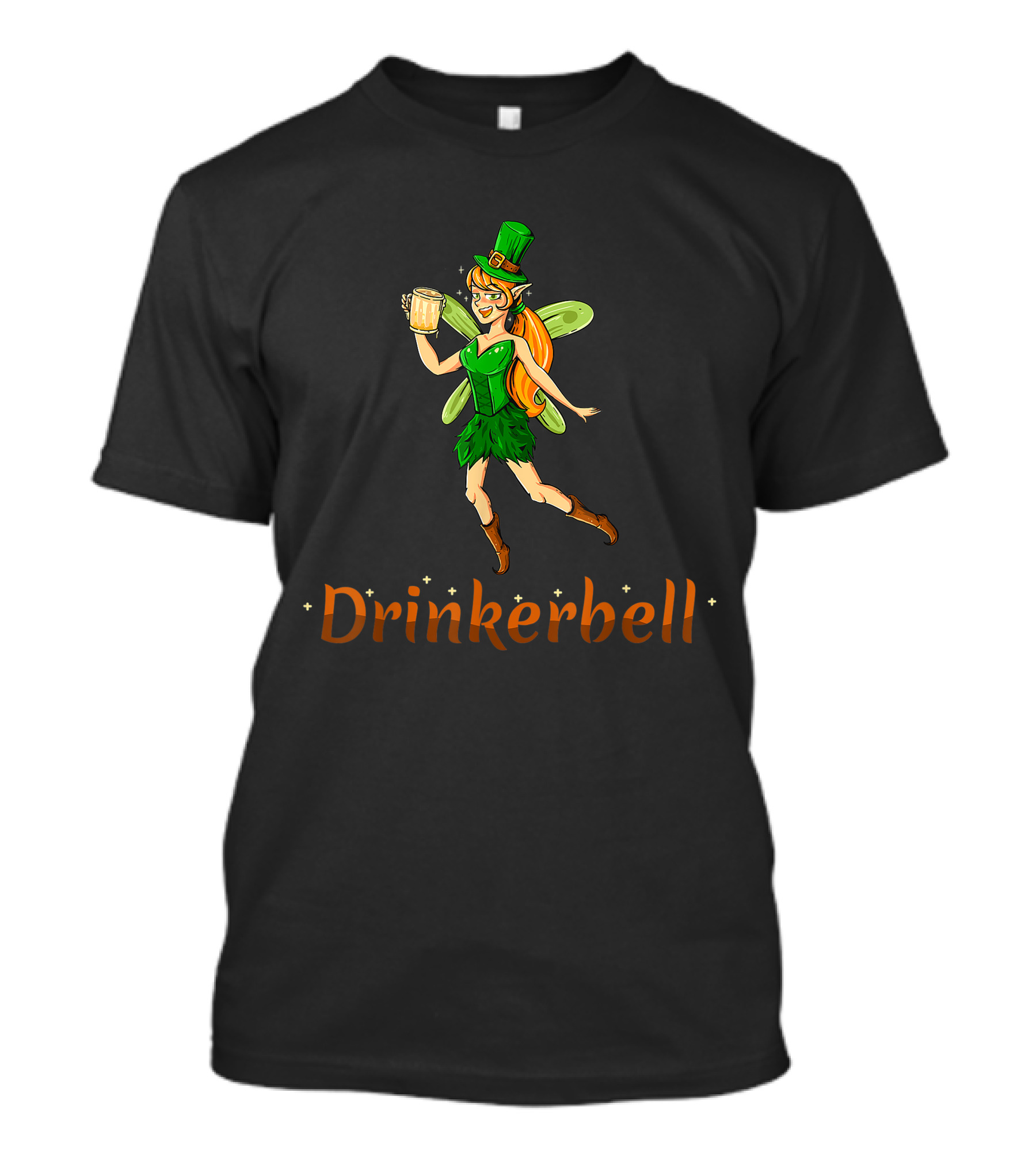 Drinkerbell St Patricks Day Fairy Holding Beer Mug T-Shirt
