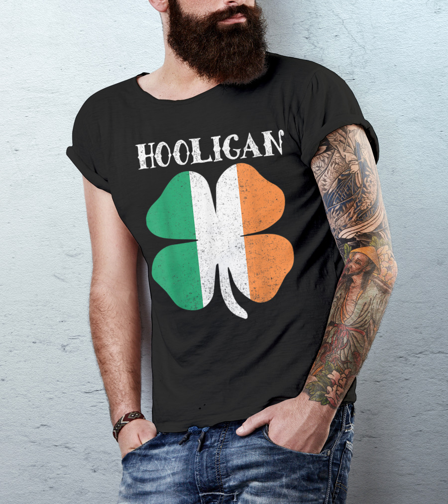 Hooligan Irish Flag Shamrock St Patrick's Day T-Shirt