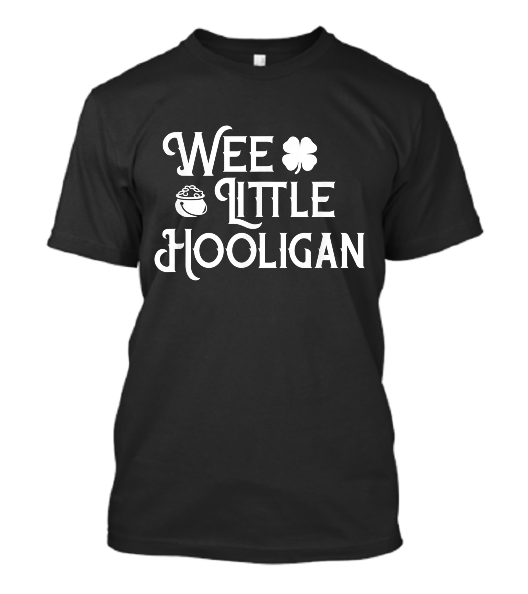 Wee Little Hooligan Shamrock And Pot Of Gold Icons T-Shirt