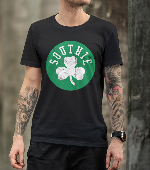Southie Retro Look Shamrock Irish T-Shirt