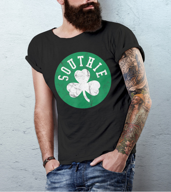 Southie Retro Look Shamrock Irish T-Shirt