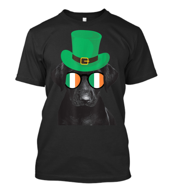 Labrador Retriever St. Patrick's Day Irish Hat And Glasses For Dog Lovers T-Shirt