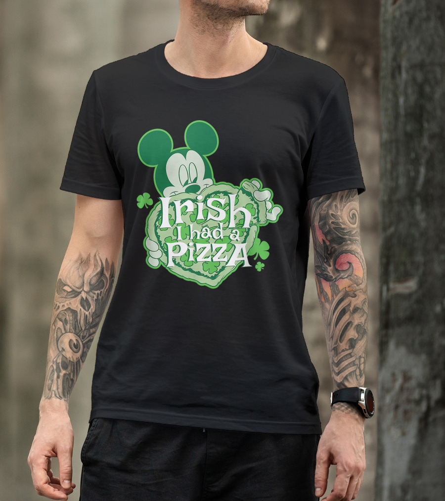 Disney Mickey Mouse Irish I Had A Pizza St. Patrick's Day T-Shirt