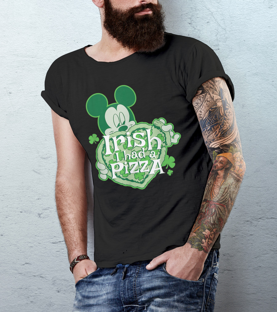Disney Mickey Mouse Irish I Had A Pizza St. Patrick's Day T-Shirt