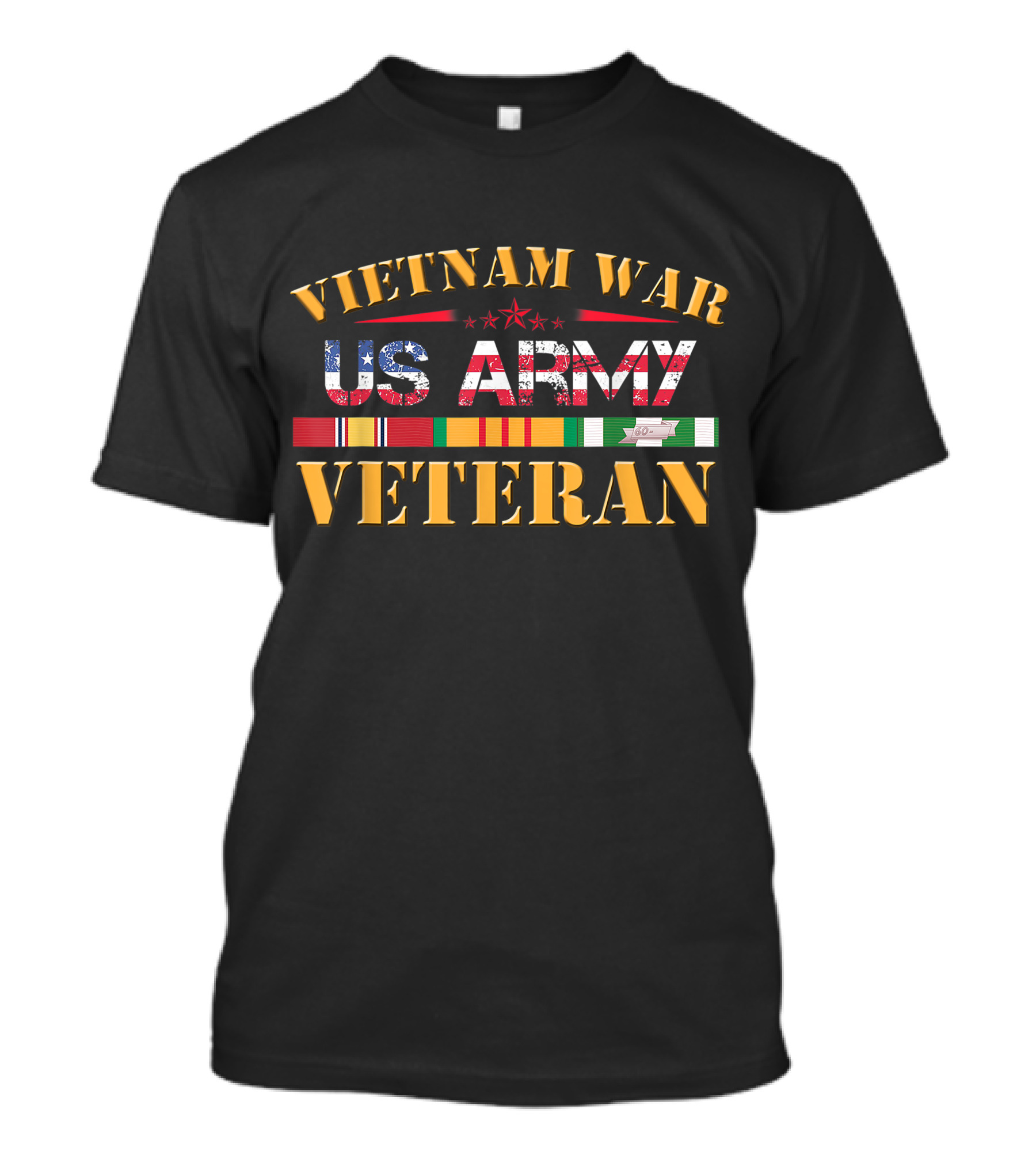 Vietnam War US Army Veteran With Service Medals T-Shirt
