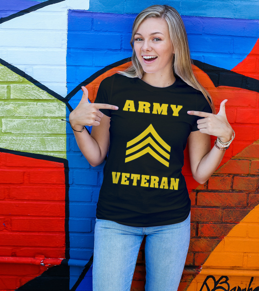 Army Sergeant Veteran Military Chevron T-Shirt