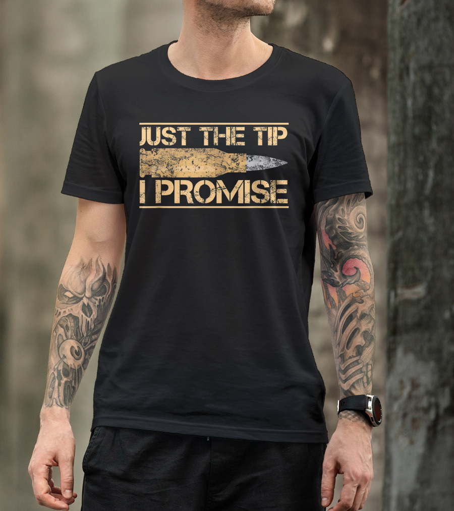 Just The Tip I Promise Bullet Gun Owner Military Veteran T-Shirt