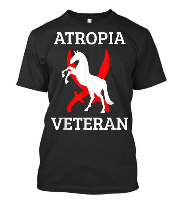 ATROPIA VETERAN White Horse On Red Sword Background T-Shirt