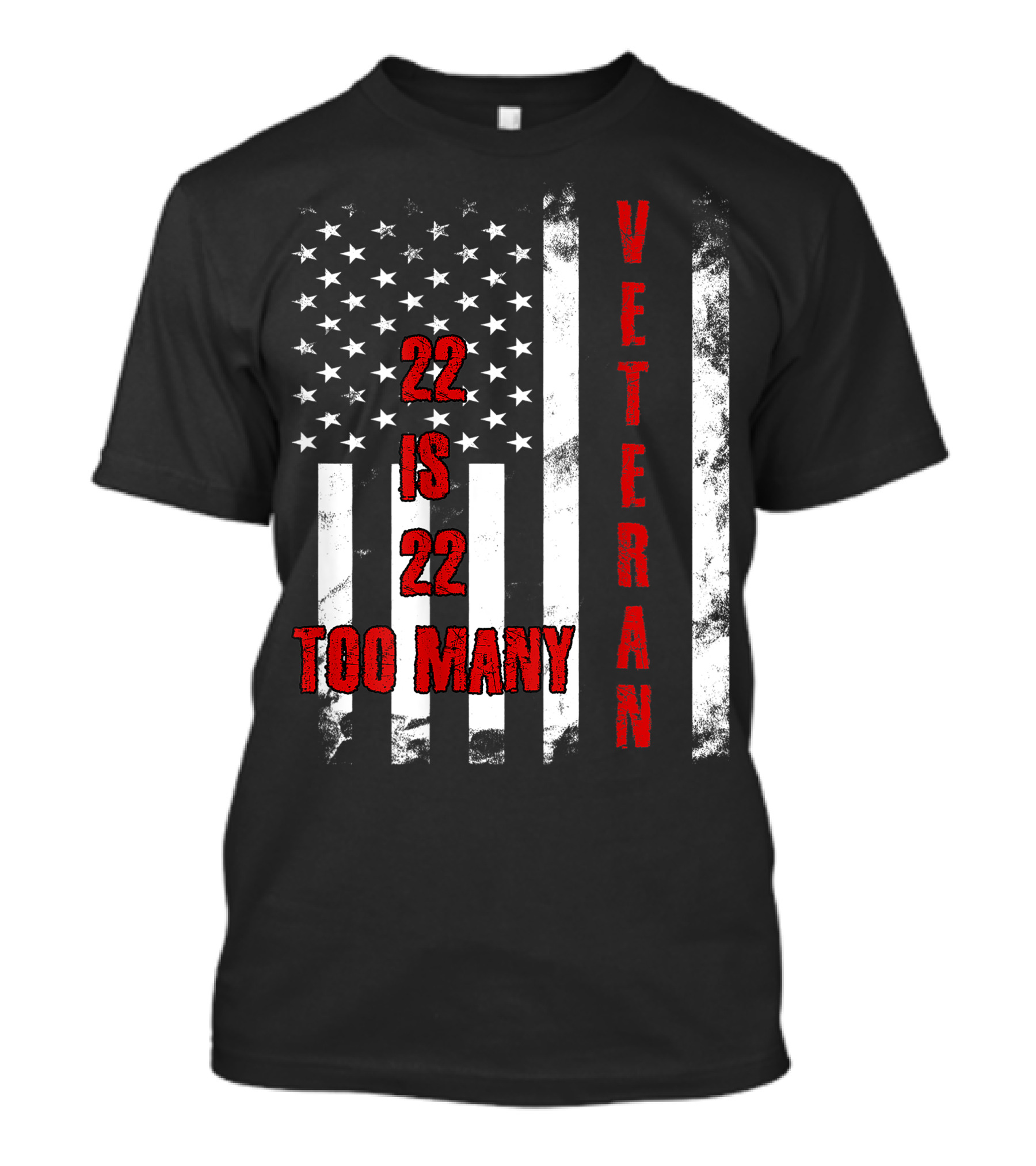 Veteran American Flag 22 Is 22 Too Many T-Shirt