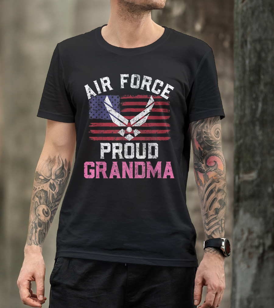 Air Force Proud Grandma American Flag T-Shirt