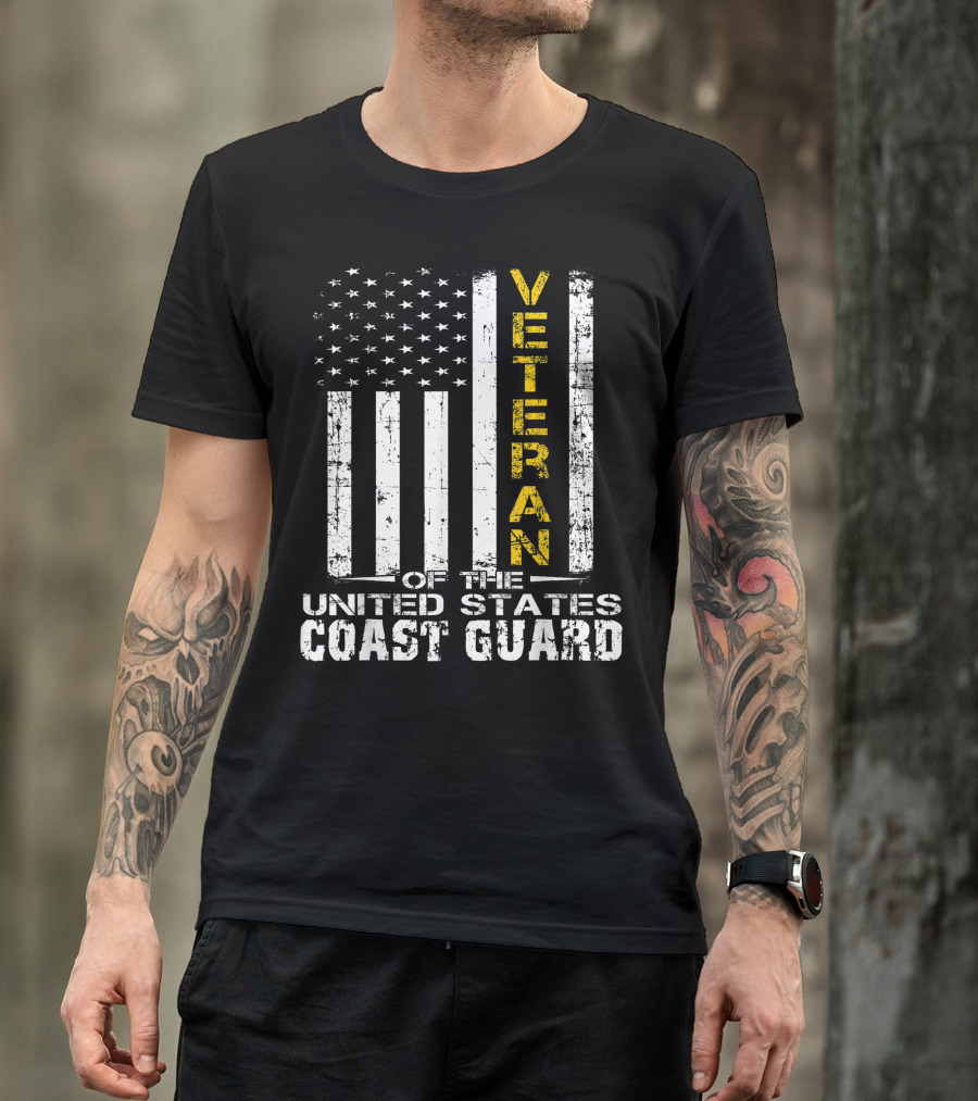 Veteran United States Coast Guard American Flag T-Shirt