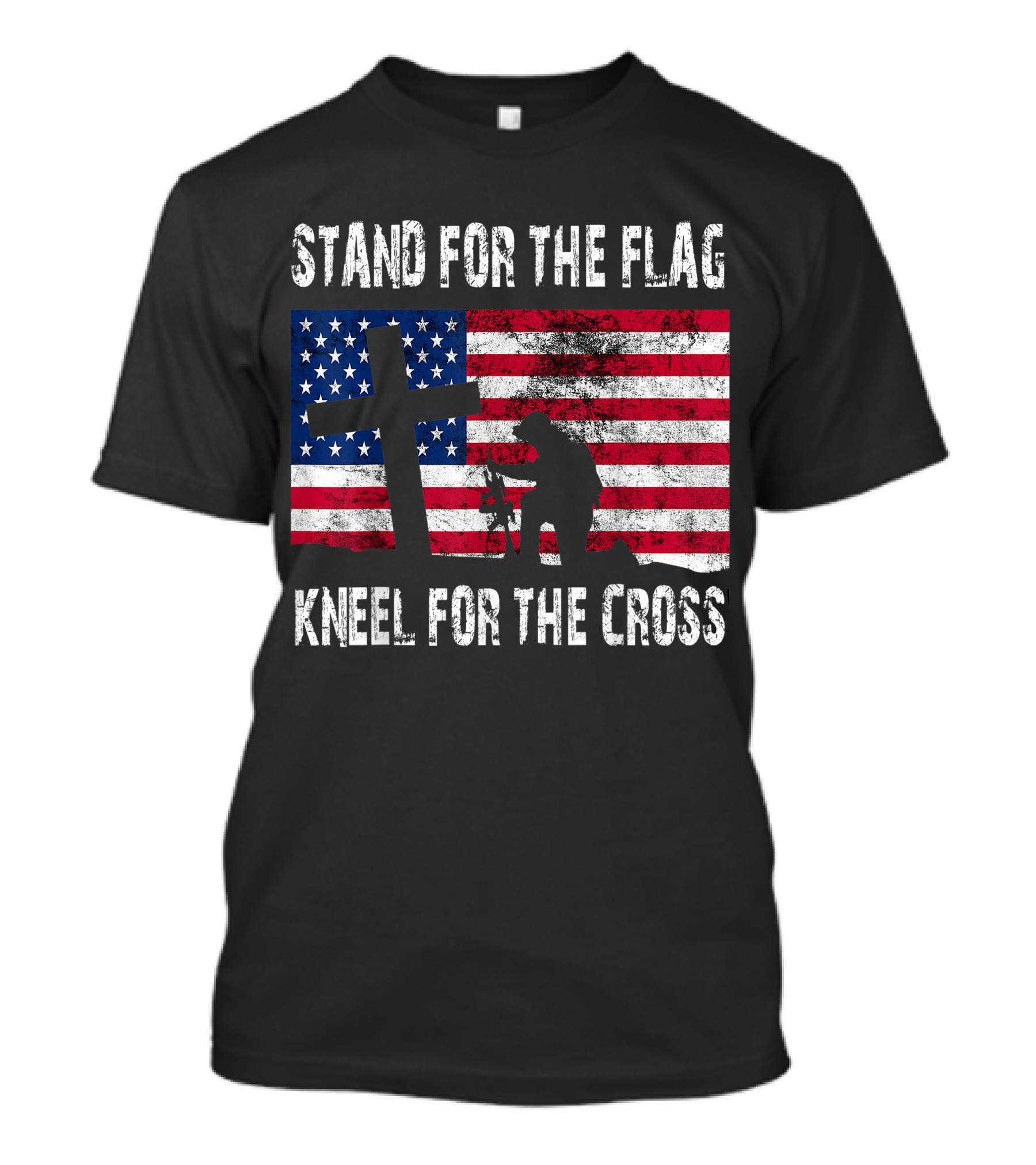 Stand For The Flag Kneel For The Cross Veteran Day American Flag Cross T-Shirt