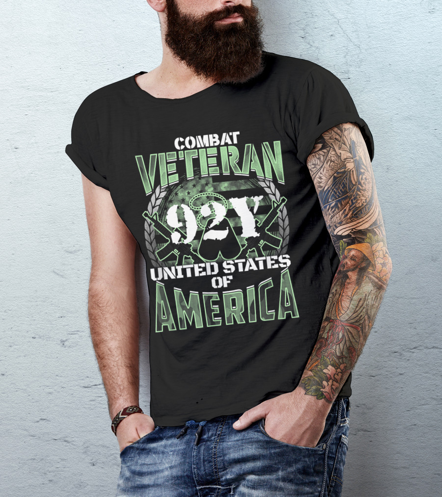 Combat Veteran 92Y United States Of America T-Shirt