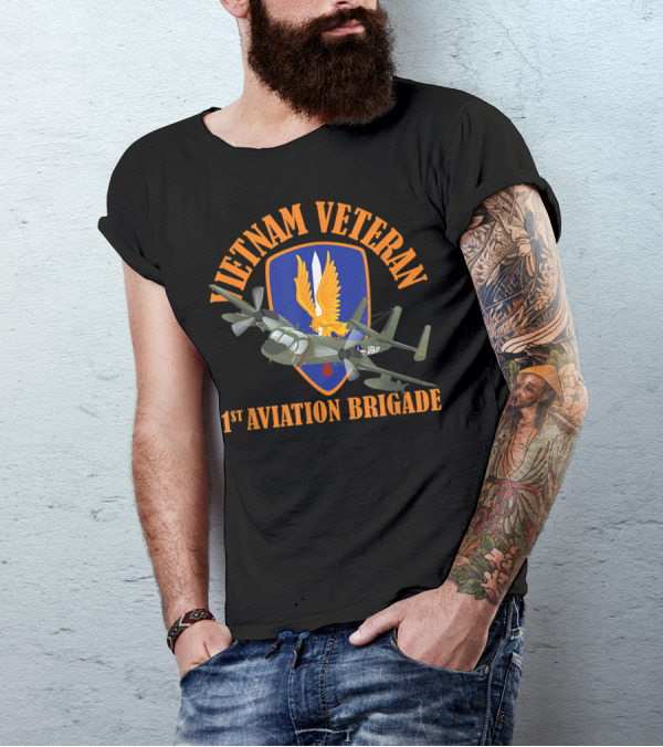Vietnam Veteran 1st Aviation Brigade OV-1 Mohawk T-Shirt