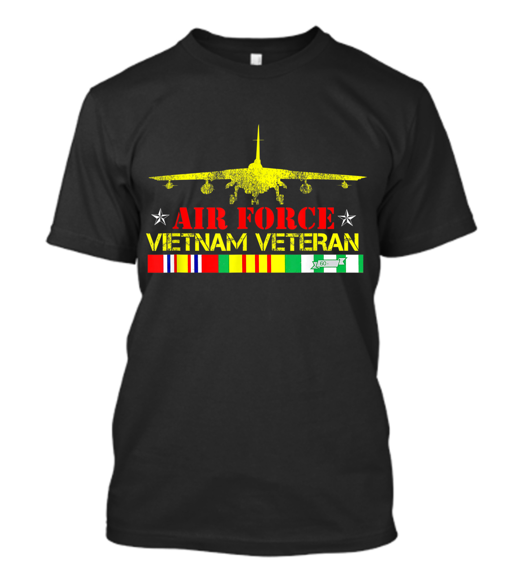 Air Force Vietnam Veteran B-52 Bomber With Service Medals And Stars T-Shirt