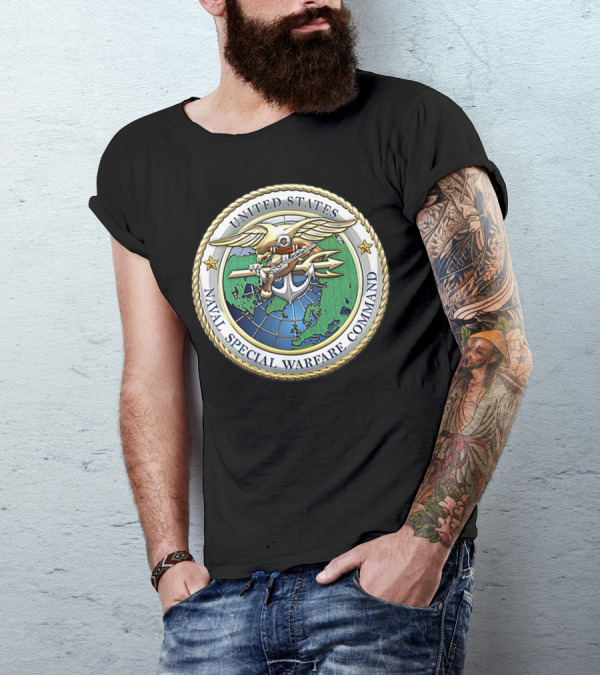 United States Naval Special Warfare Command Military Veteran Insignia Badge T-Shirt