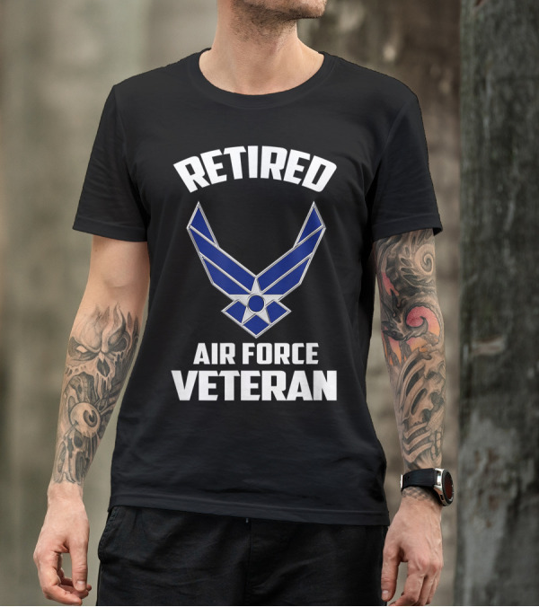 Retired Air Force Veteran USAF Emblem T-Shirt