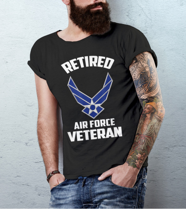 Retired Air Force Veteran USAF Emblem T-Shirt