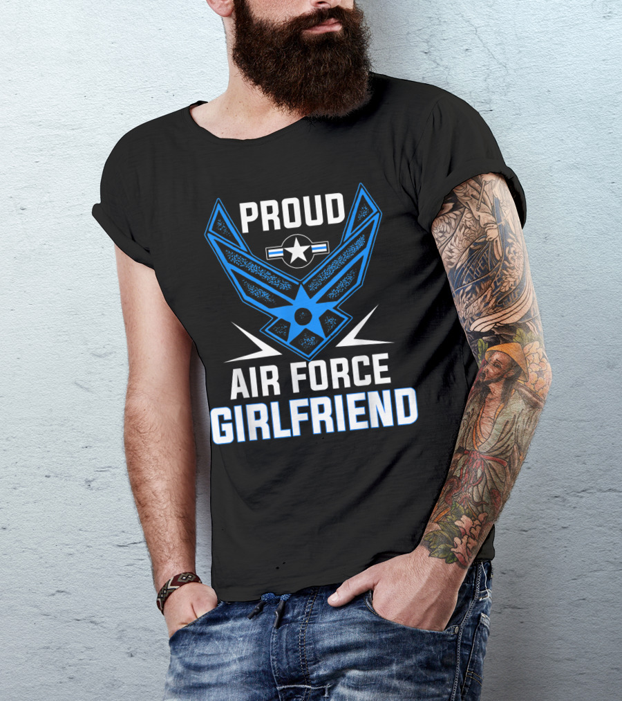 Proud Air Force Girlfriend Veteran Pride With Symbolic Wings And Star T-Shirt