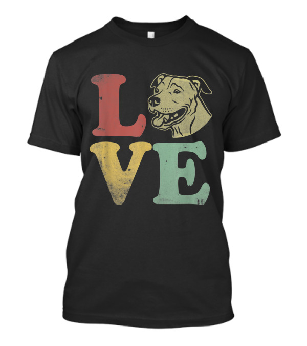 Love American Pitbull Terrier Dog Lovers T-Shirt
