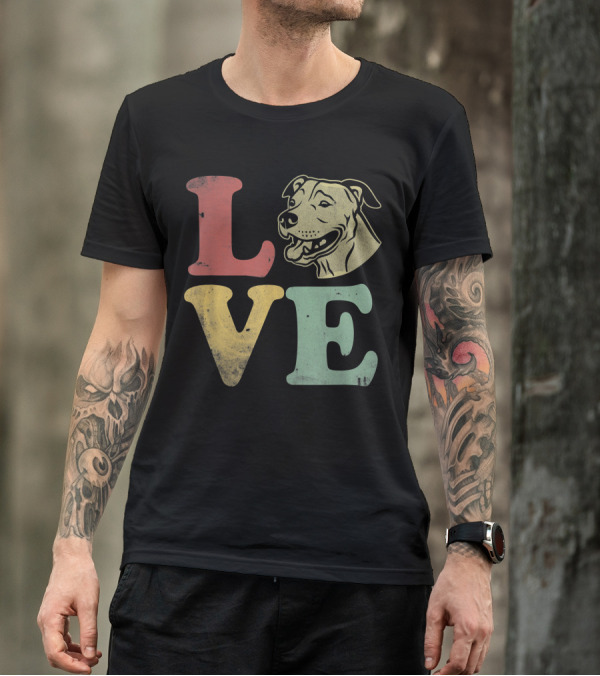 Love American Pitbull Terrier Dog Lovers T-Shirt