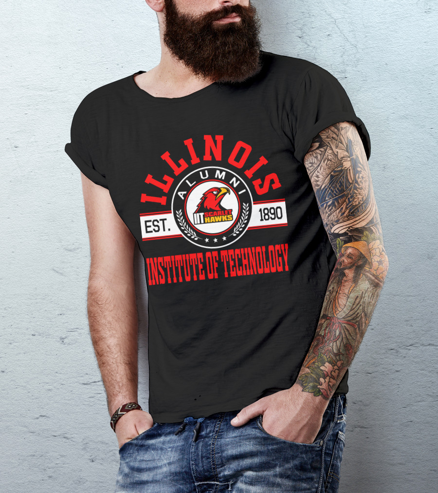 Illinois Institute Of Technology Alumni Scarlet Hawks Est. 1890 T-Shirt