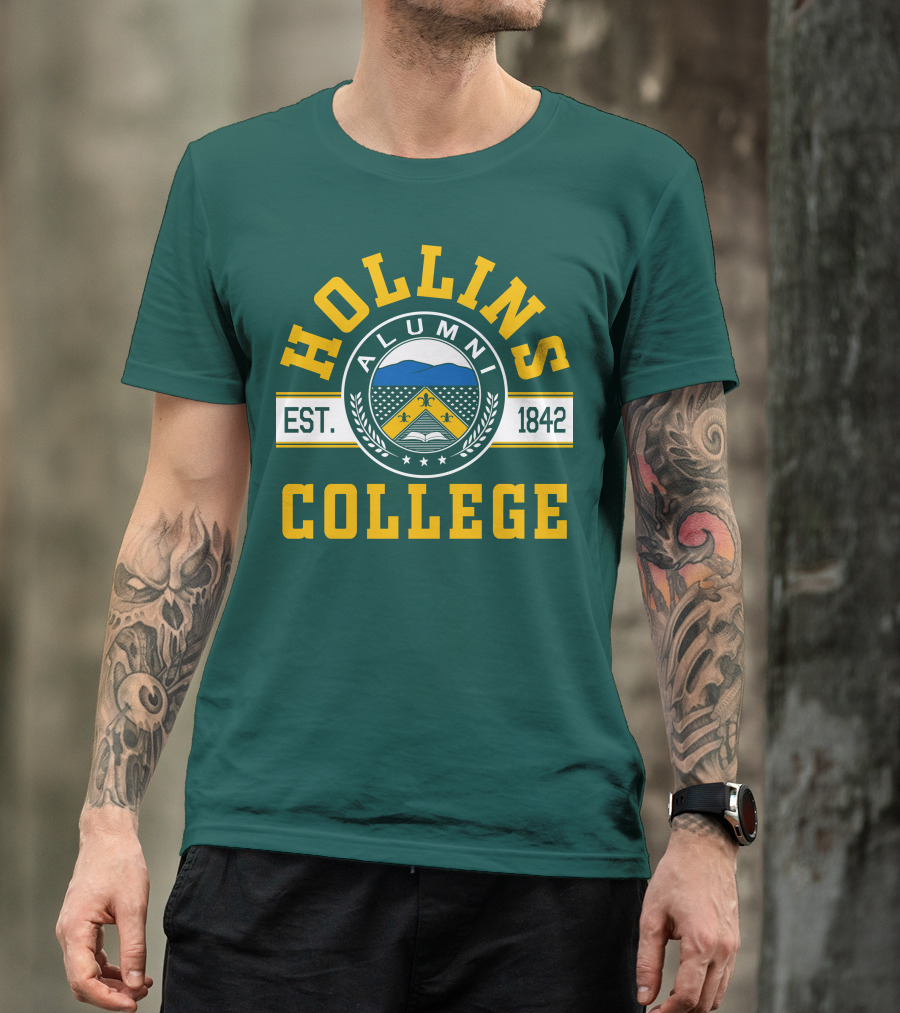 Hollins College Alumni Est. 1842 Fleur-de-lis And Mountain Emblem T-Shirt