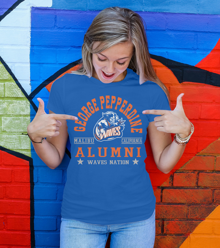 George Pepperdine Waves Alumni Malibu California Waves Nation T-Shirt