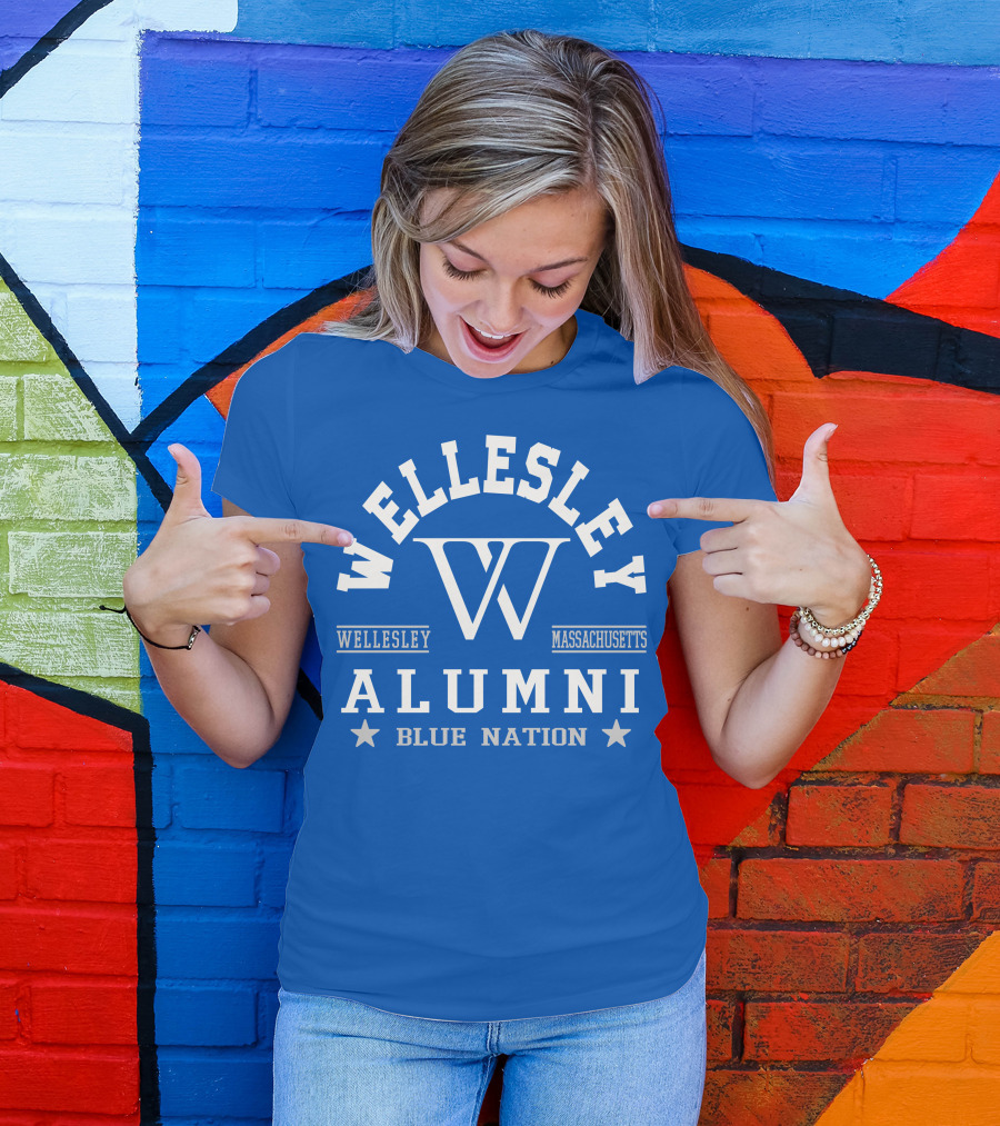 Wellesley Massachusetts Alumni Blue Nation T-Shirt