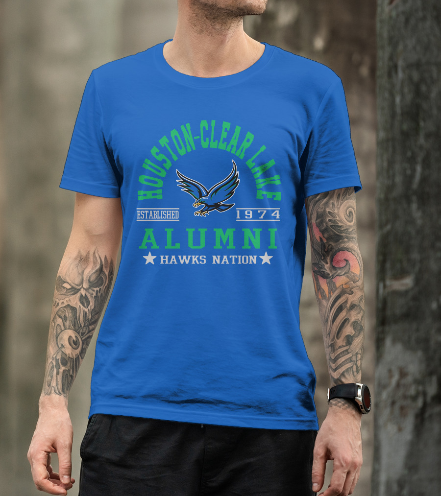 Houston-Clear Lake Alumni Established 1974 Hawks Nation T-Shirt