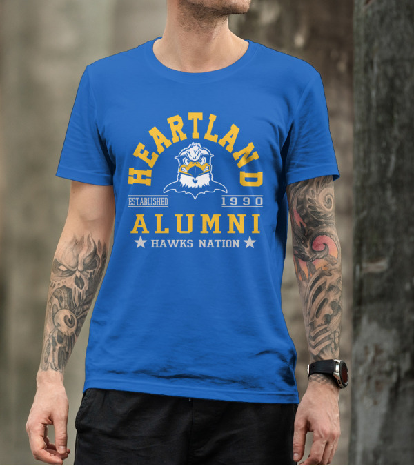 Heartland Alumni Established 1990 Hawks Nation T-Shirt