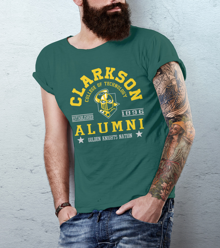 Clarkson College Of Technology Alumni Established 1896 Golden Knights Nation T-Shirt
